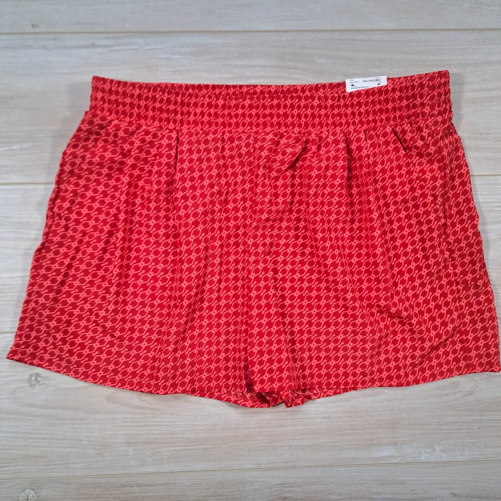 a.n.a A New Approach Y2K Red Diamond Geometric Elastic Shorts NEW Womens Large